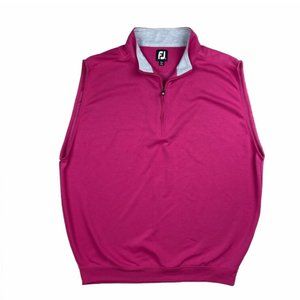 Footjoy Mens Size XL 1/4 Zip Pullover Vest Pink FJ